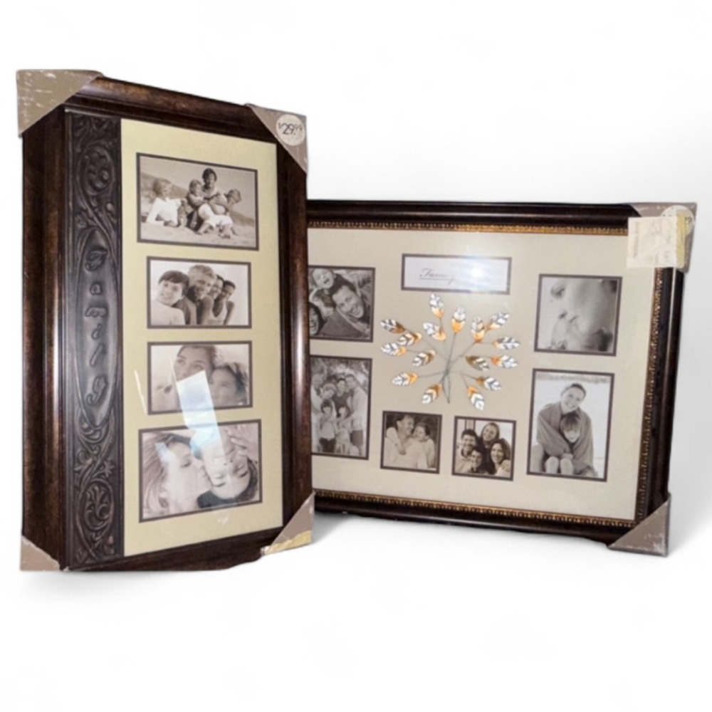 NWT’s Elegant Brown Photo Frame - Family Engraved on Frame - 2 Frame Sets